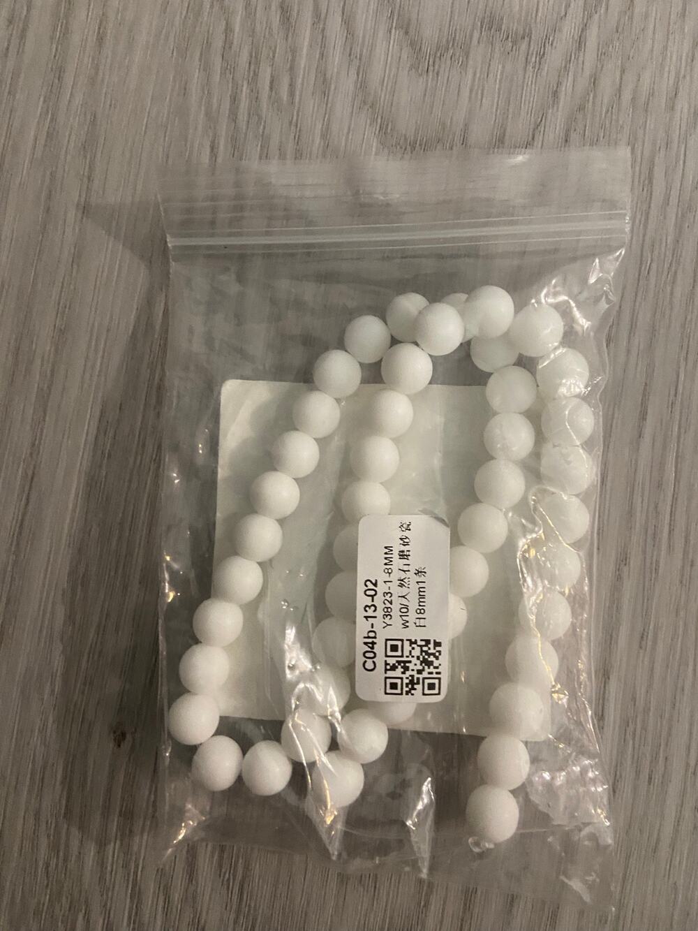 8 mm white agate stone